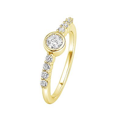 Jewelexcess Sterling Silver 1/2 Carat T.W. Lab-Grown Diamond Round Ring