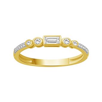 Jewelexcess Sterling Silver 1/5 Carat T.W. Lab Grown Diamond Ring