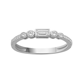 Jewelexcess Sterling Silver 1/5 Carat T.W. Lab Grown Diamond Ring