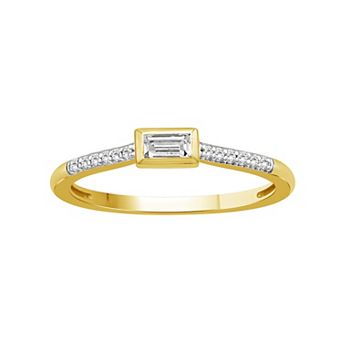 Jewelexcess Sterling Silver 1/6 Carat T.W. Lab Grown Diamond Ring