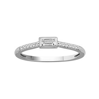 Jewelexcess Sterling Silver 1/6 Carat T.W. Lab Grown Diamond Ring