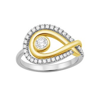 Jewelexcess 14k Gold & Sterling Silver Two Tone 1/2 Carat T.W. Lab Grown Diamond Ring