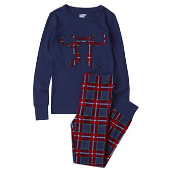 Kids 2-10 Lands' End Holiday Long Sleeve Pajama Top & Pajama Bottoms Set