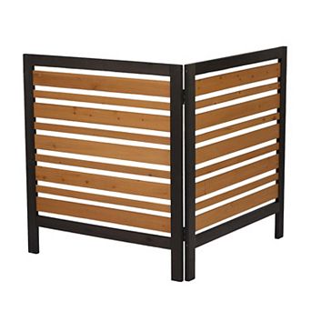 2-Panel Air Conditioner Privacy Screen, 38" W x 42" H Wooden Outdoor Barrier Fence