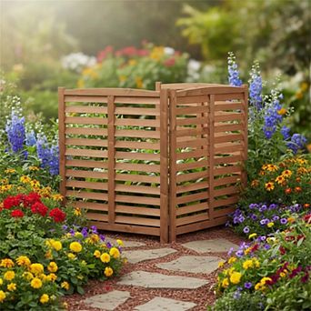 32" W x 38" H Wooden Privacy Fence, Outdoor AC Unit Screen Enclosure
