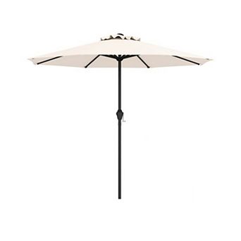 Outdoor Heavy Duty Market Umbrella with Crank Handle and 8 Sturdy Ribs