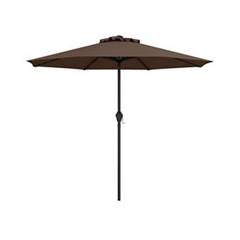 Outdoor Heavy Duty Market Umbrella with Crank Handle and 8 Sturdy Ribs