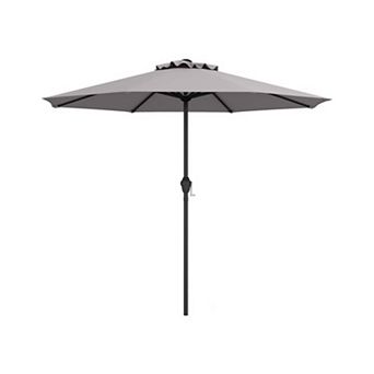 Outdoor Heavy Duty Market Umbrella with Crank Handle and 8 Sturdy Ribs