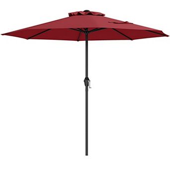 Outdoor Heavy Duty Market Umbrella with Crank Handle and 8 Sturdy Ribs