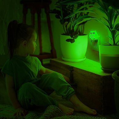 LED Owl Night Light, Plug In, for Kids, 3D, 8 Color Changing and 3000K White, Dusk to Dawn