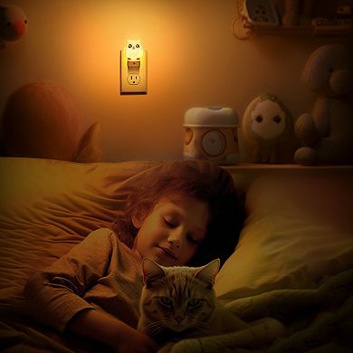 LED Owl Night Light, Plug In, for Kids, 3D, 8 Color Changing and 3000K White, Dusk to Dawn
