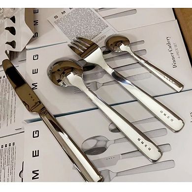 SMEG Stainless Steel Dinner Cutlery 4 Piece Flatware Set
