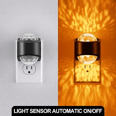 2W Color Changing Integrated LED Plug In Diamond Night Light Projecting 3CCT + Running Mode 1 Pack