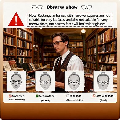 Kaelin Home Retro Rectangle Glasses