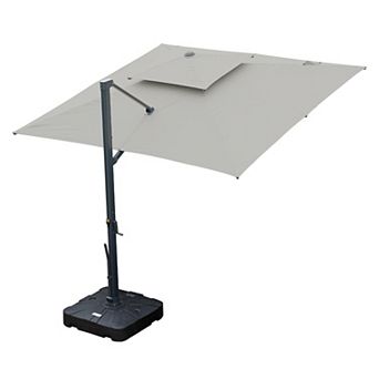 Clihome 10x10ft Double Top Cantilever Umbrella Rectangular Crank Market Umbrella