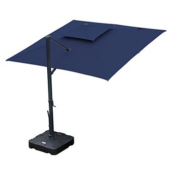 Clihome 10x10ft Double Top Cantilever Umbrella Rectangular Crank Market Umbrella