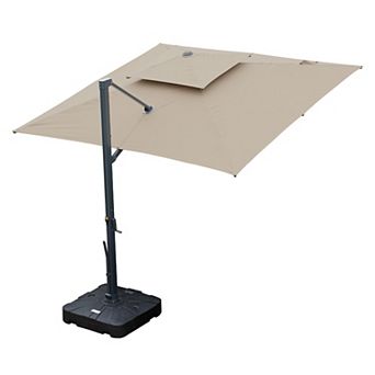 Clihome 10x10ft Double Top Cantilever Umbrella Rectangular Crank Market Umbrella