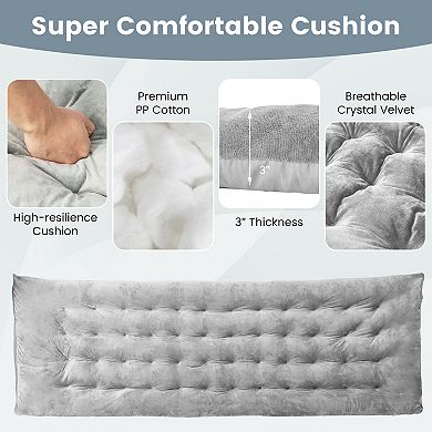 75 x 27.5 Inch Gray Camping Cot Pad with Soft Breathable Velvet Surface