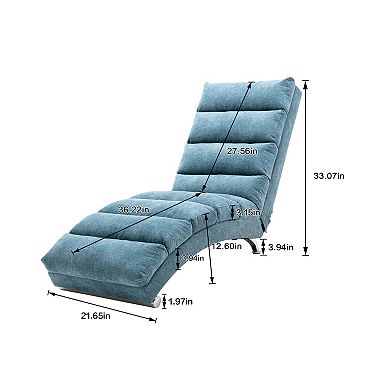 GOODSILO Luxury Upholstered Chaise Lounge Chair with Vibration Function for Ultimate Relaxation