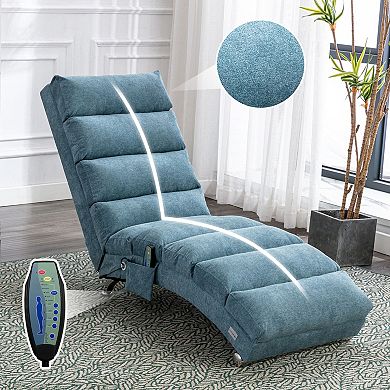 GOODSILO Luxury Upholstered Chaise Lounge Chair with Vibration Function for Ultimate Relaxation