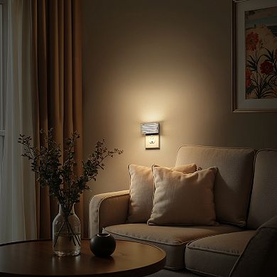 1W Plug in Integrated LED Night Light with Dusk to Dawn Warm 2700K Up and Down Glow 2 Pack