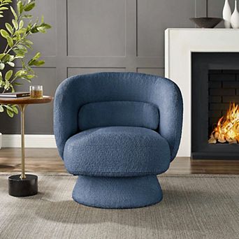 Swivel Barrel Chair, 360° Accent Armchair with Pillow, Modern Club Chair for Living Room, Bedroom