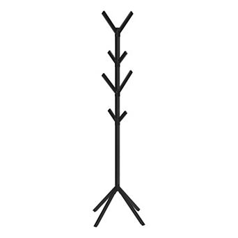 Free Standing Metal Coat Rack, 8 Hooks, 70" Tall Hall Tree for Entryway Bedroom