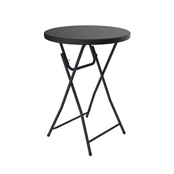 Yardgrace Blow molded bar table Perfect for Party Dining Camping small portable table White
