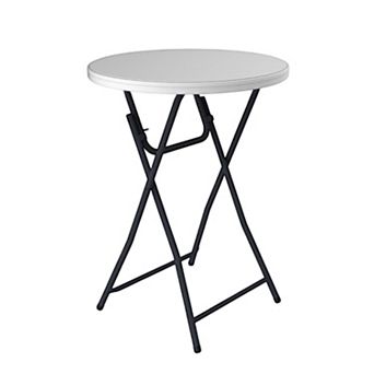 Yardgrace Blow molded bar table Perfect for Party Dining Camping small portable table White