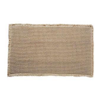 Waffle Braided Bath Mat Soft Bath Rugs, Super Absorbent Non Slip Bathroom Rug