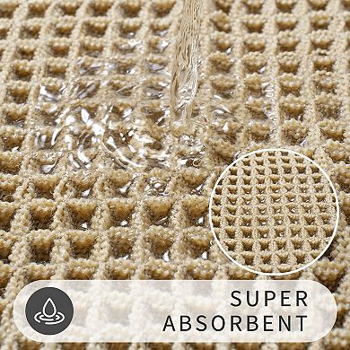 Waffle Braided Bath Mat Soft Bath Rugs, Super Absorbent Non Slip Bathroom Rug