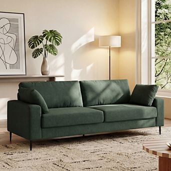 84.3" Modern 3-Seater Sofa Couch w/ Arm, Mid-Century Deep Comfy LoveSeat for Apartment Living Room