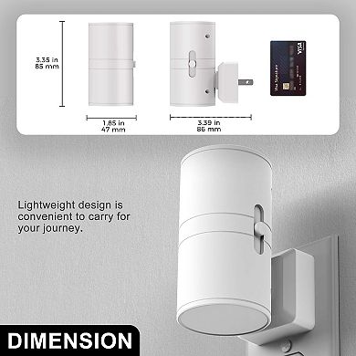 1W Integrated LED Plug In Night Light Cool White 5000K Dimmable Light 2 Pack for Bedroom Hallway