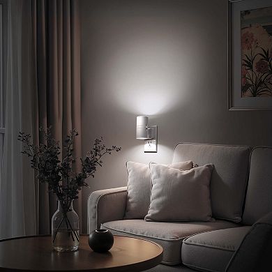 1W Integrated LED Plug In Night Light Cool White 5000K Dimmable Light 2 Pack for Bedroom Hallway