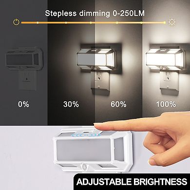 2W Plug in LED Night Light, Light Sensor, Cool White 5000K, Solar Style, 1 Pack