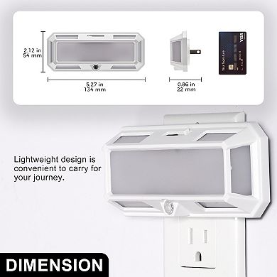 2W Plug in LED Night Light, Light Sensor, Cool White 5000K, Solar Style, 1 Pack
