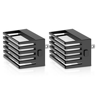 1W Plug in Integrated LED Night Light with Light Up and Down Glow Warm 2700K Black 2 Pack