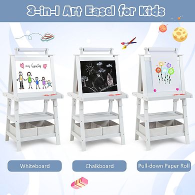 3-in-1 Double-Sided Art Easel with Storage