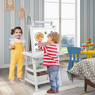 3-in-1 Double-Sided Art Easel with Storage