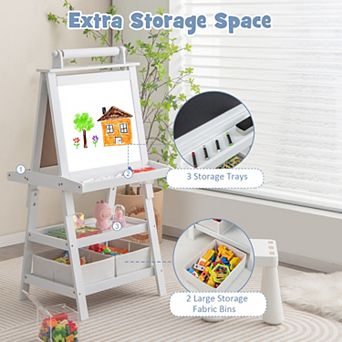 3-in-1 Double-Sided Art Easel with Storage