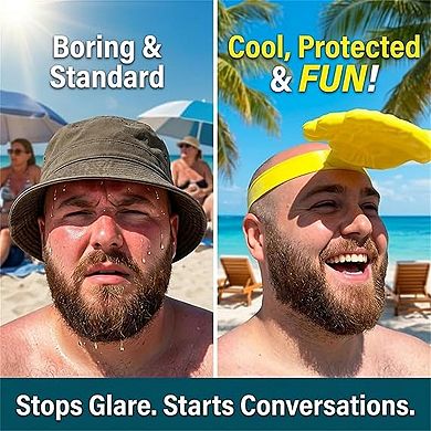 Palm Sized Sun Hat, Hand-Shaped Sun Hat Headband, Funny Wearable Sun Visor for Outdoors