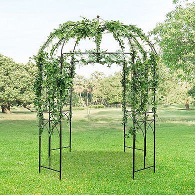 8.4 x 7 FT Birdcage Shaped Garden Arbor for Climbing Plants