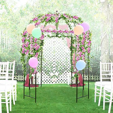 8.4 x 7 FT Birdcage Shaped Garden Arbor for Climbing Plants