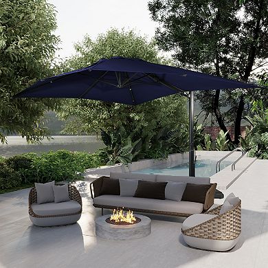 Clihome 10x13ft Cantilever Umbrella Rectangular Crank Market Umbrella