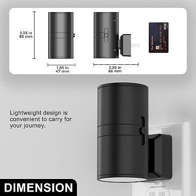 1W Plug In LED Night Light, Warm White 3000K, Dimmable, Light Sensor, 4 Pack