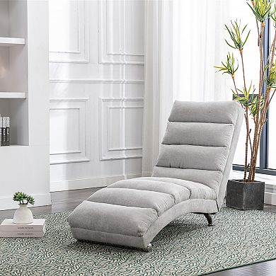 GOODSILO Luxury Upholstered Chaise Lounge Chair with Vibration Function for Ultimate Relaxation