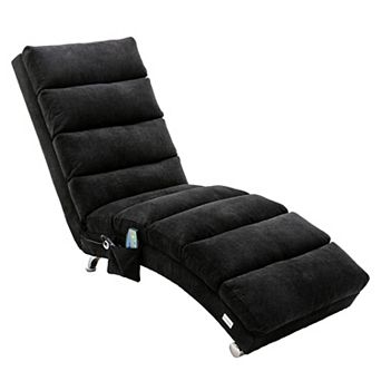 GOODSILO Luxury Upholstered Chaise Lounge Chair with Vibration Function for Ultimate Relaxation