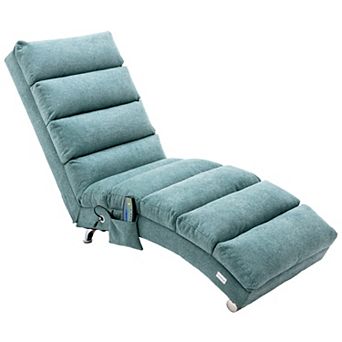 GOODSILO Luxury Upholstered Chaise Lounge Chair with Vibration Function for Ultimate Relaxation