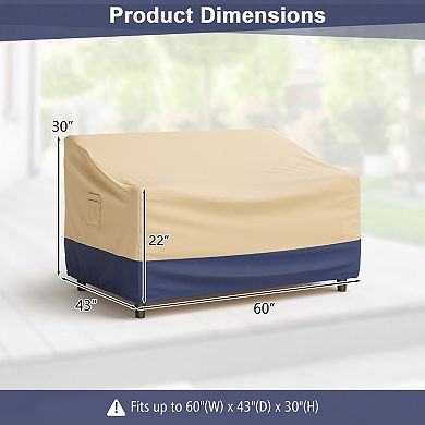 Patio Furniture Cover with Padded Handles and Adjustable Click Close Straps