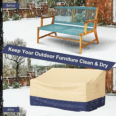 Patio Furniture Cover with Padded Handles and Adjustable Click Close Straps